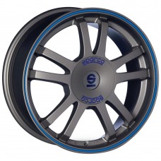 SPARCO Rally 7,5x17 5/112 ET45 d-73,1 Matt Silver Tech Blue Lip (W2901150238) d-PLY